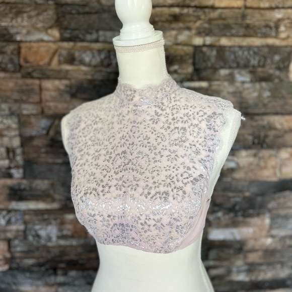 Victoria's Secret Sheer Lace Top in Light Pink - Picture 2 of 14